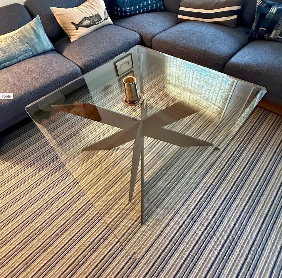 Glass Top/Metal Base coffee table