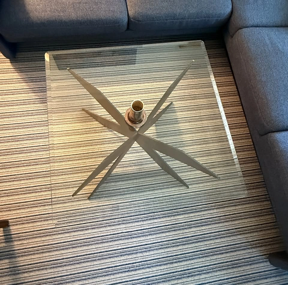 Glass Top/Metal Base coffee table - photo 2