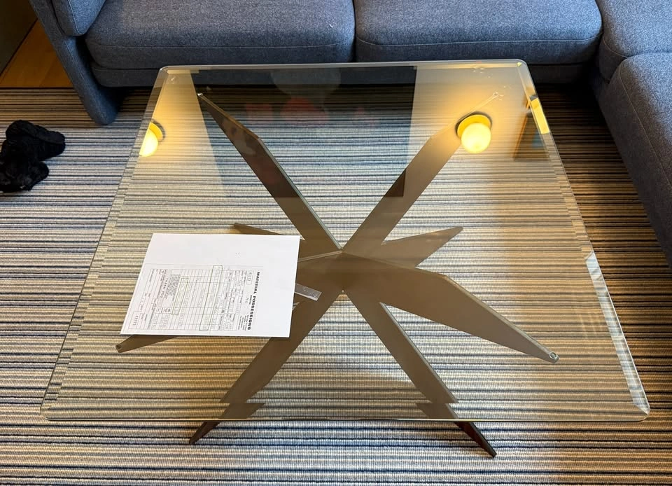 Glass Top/Metal Base coffee table - photo 3