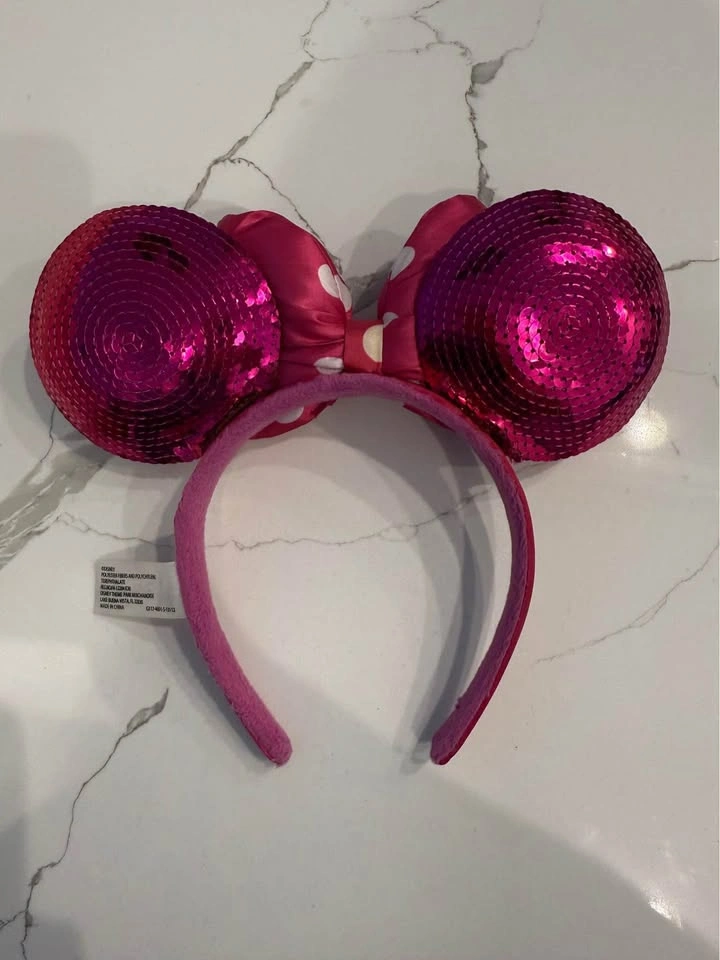 Official Disney Pink Sequin Minnie Mouse Ears - photo 2