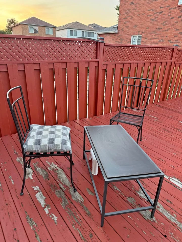 Outdoor Patio Set - 2 Metal Chairs + Table - Black