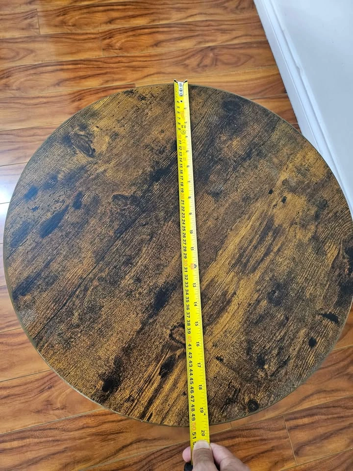 Industrial Round End Table with Storage Shelf - photo 5
