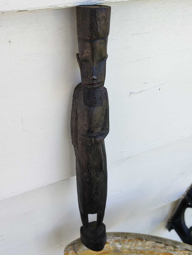 Vintage African wood carving statue