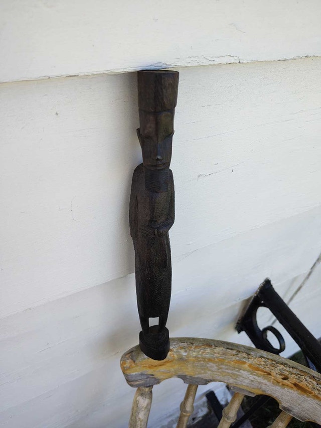 Vintage African wood carving statue - photo 2
