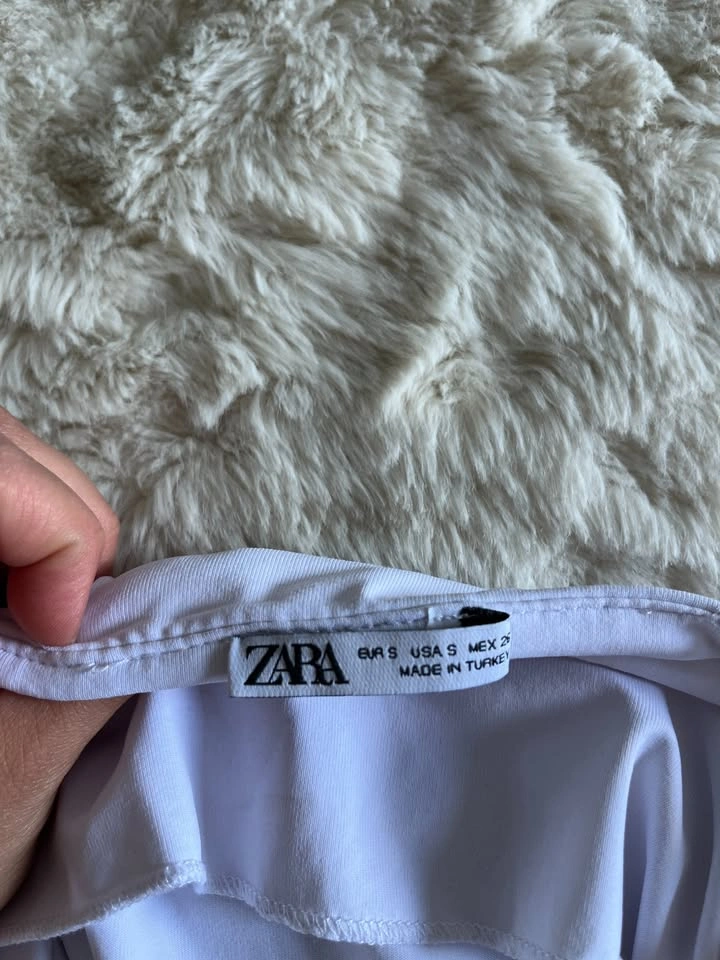 Zara White Scoop Neck Bodysuit Size S - photo 2