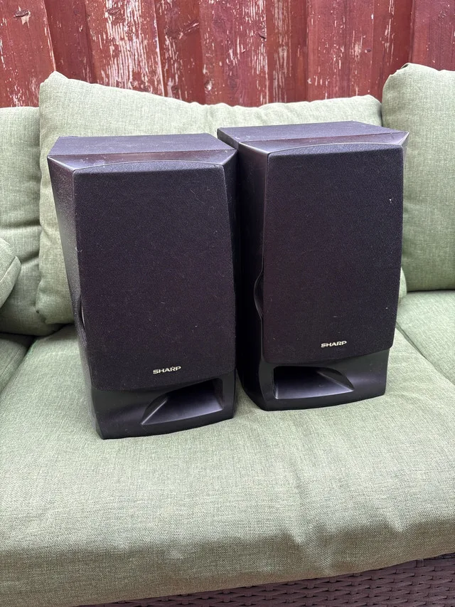 SHARP Wired Shelf Speakers. thumbnail