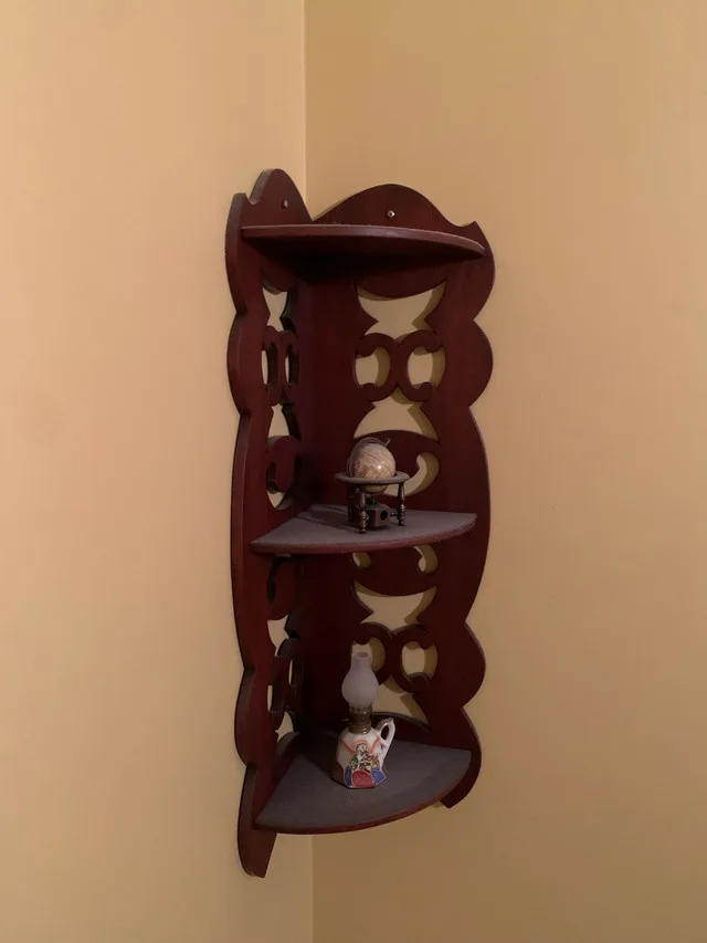 Antique Wood Astoria Corner Shelf image indicator(2)