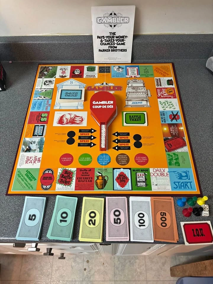 Vintage Parker Brothers Gambler Board Game - 99% complete