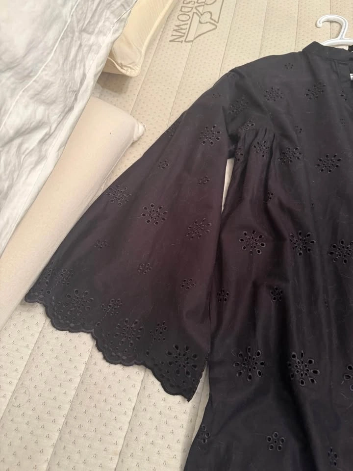 Loft Black Eyelet Cotton Tunic Blouse - photo 4