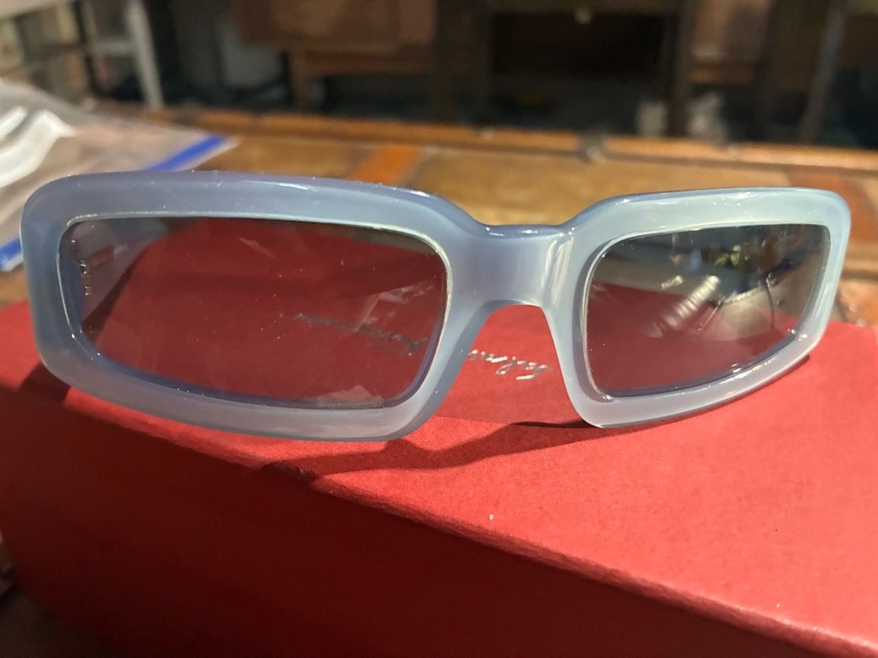 Salvatore Ferragamo Light Blue sunglasses Y2K - photo 4