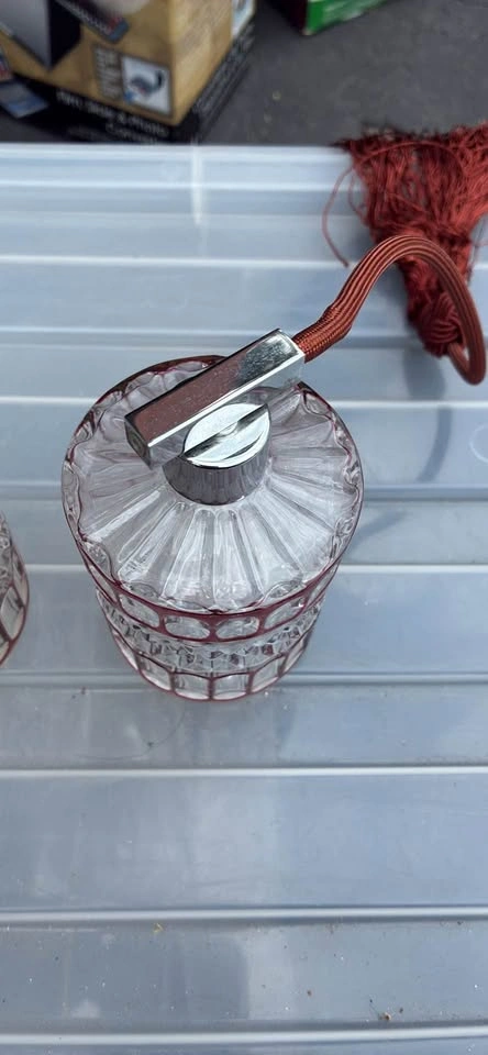 Vintage Ruby Cut-To-Clear Crystal Perfume Bottles (Pair) - photo 4