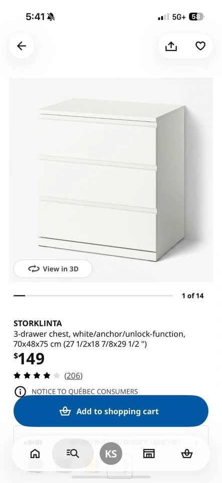 IKEA STORKLINTA drawer chest - photo 3