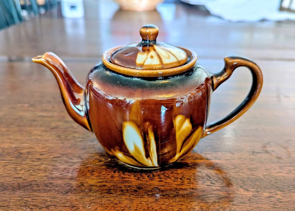 Vintage Chinese Drip Glaze Ceramic Teapot