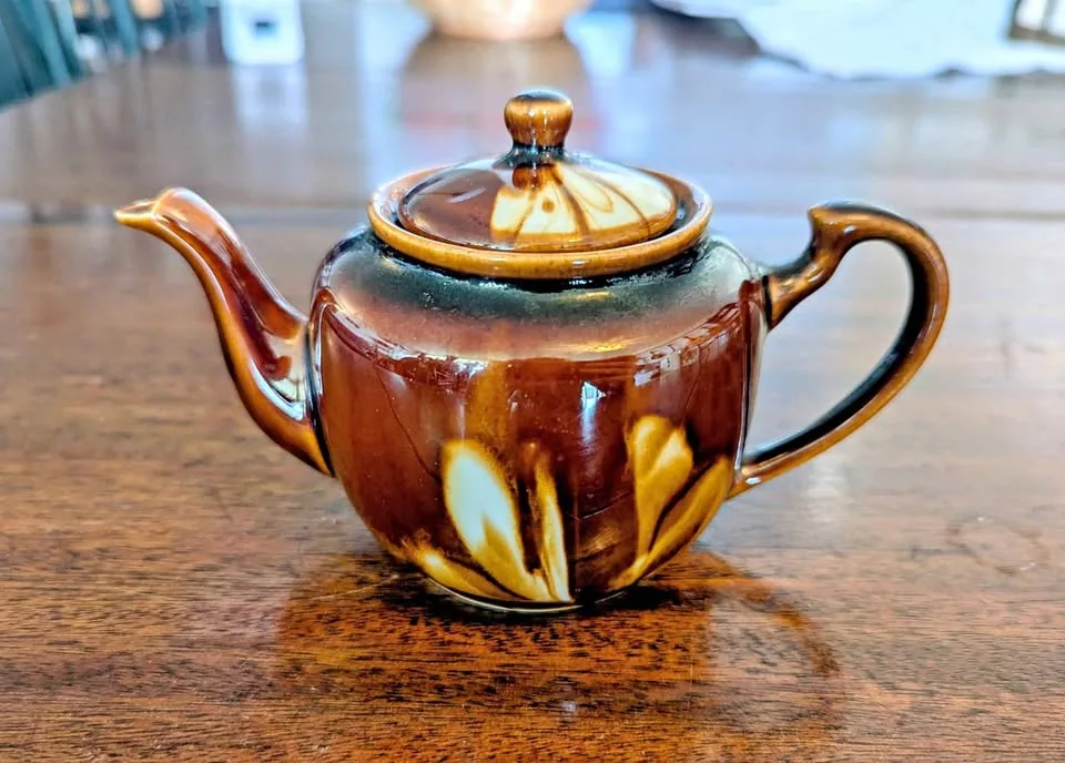 Vintage Chinese Drip Glaze Ceramic Teapot thumbnail