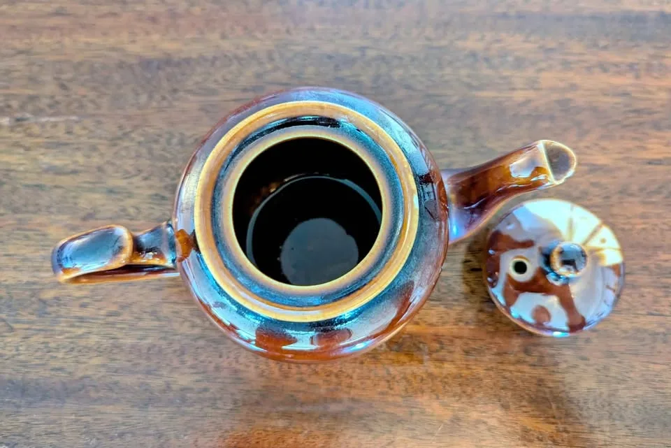 Vintage Chinese Drip Glaze Ceramic Teapot image indicator(3)