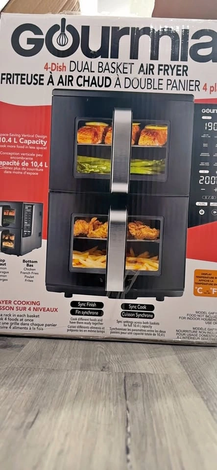 Gourmia 10.4 L Dual Basket Air Fryer