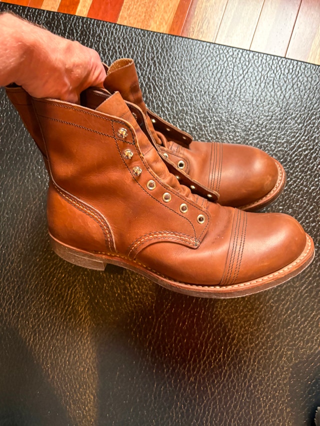 Redwing Iron Rangers in Copper Rough and Tough leather. $50