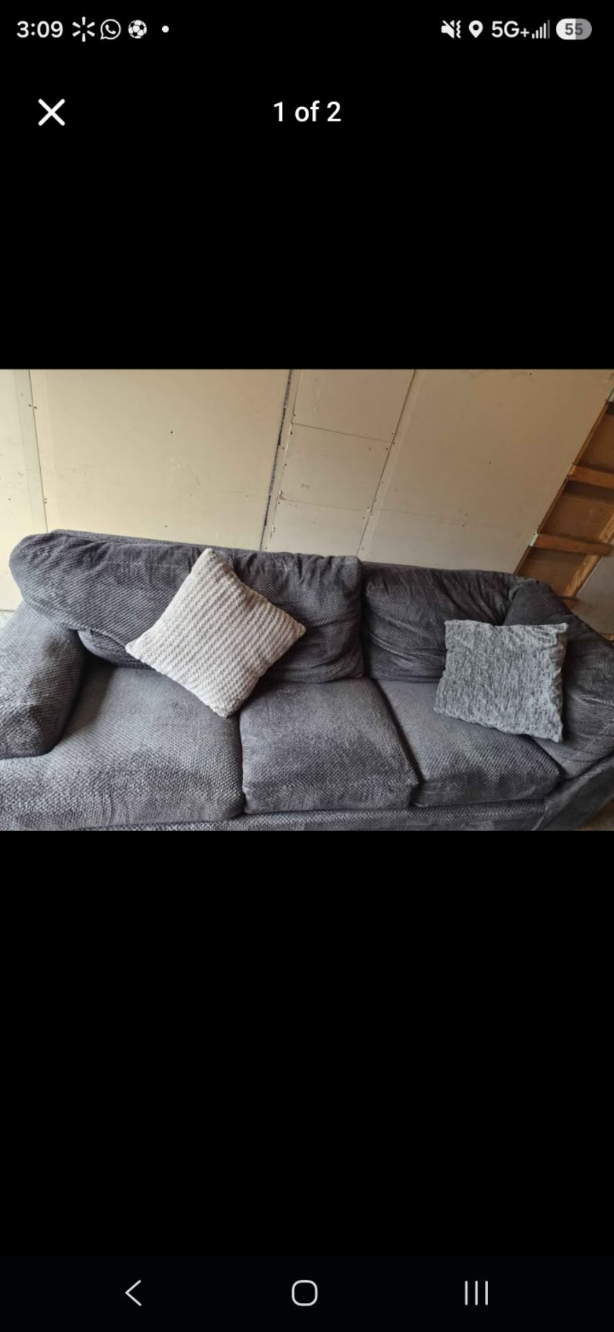 3 seat sofa, Gray. PICK-UP ONLY!