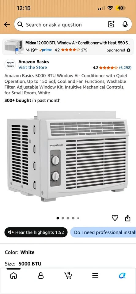 WINDOW AIR CONDITIONER