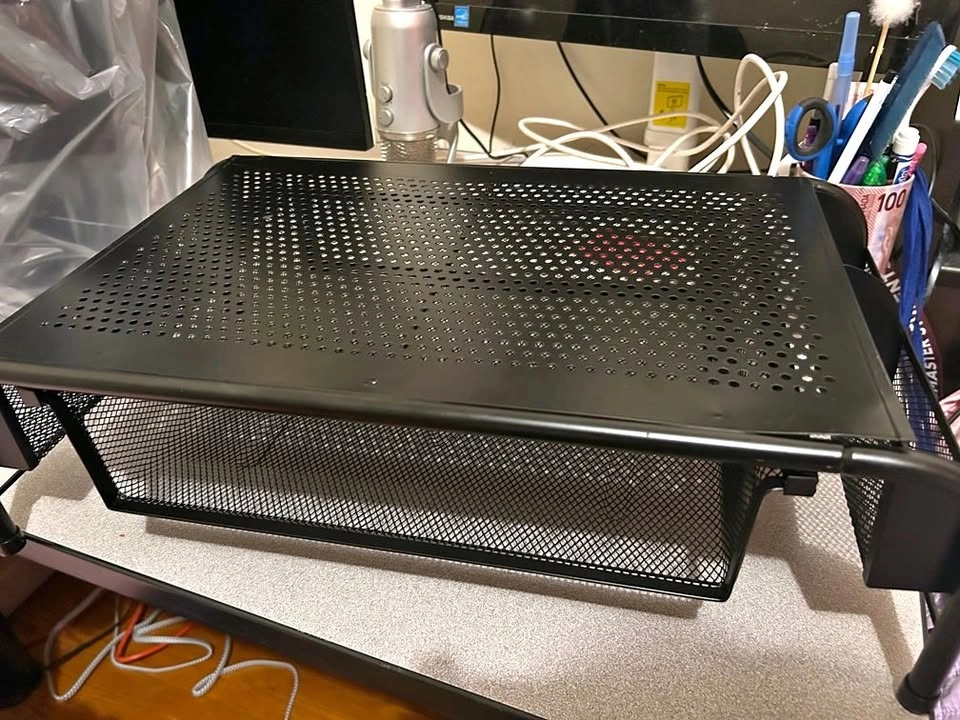 Monitor Stand with Organizer Draws, Black