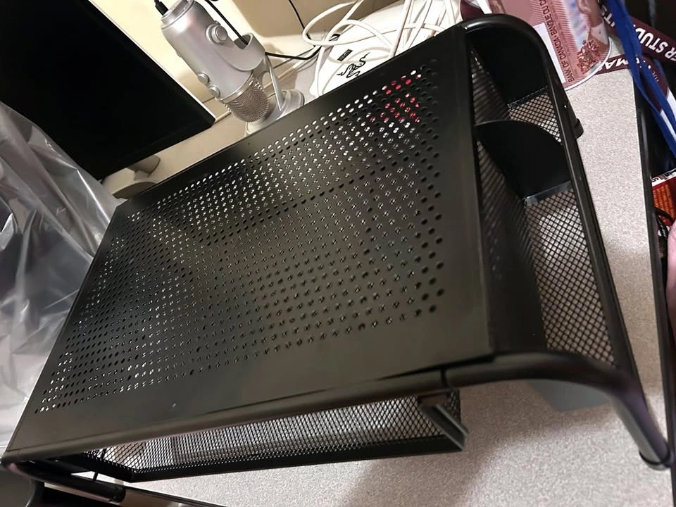 Monitor Stand with Organizer Draws, Black - photo 2