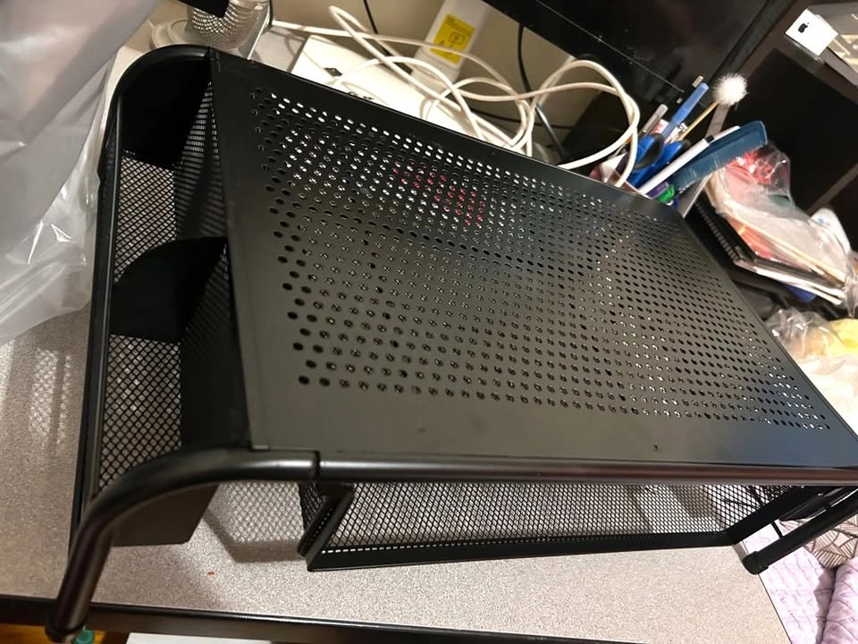 Monitor Stand with Organizer Draws, Black - photo 3
