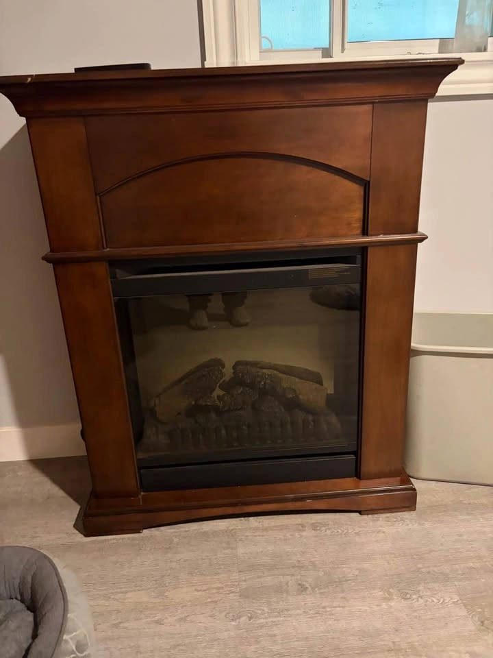 Electric Fireplace with Wood Mantel - photo 2
