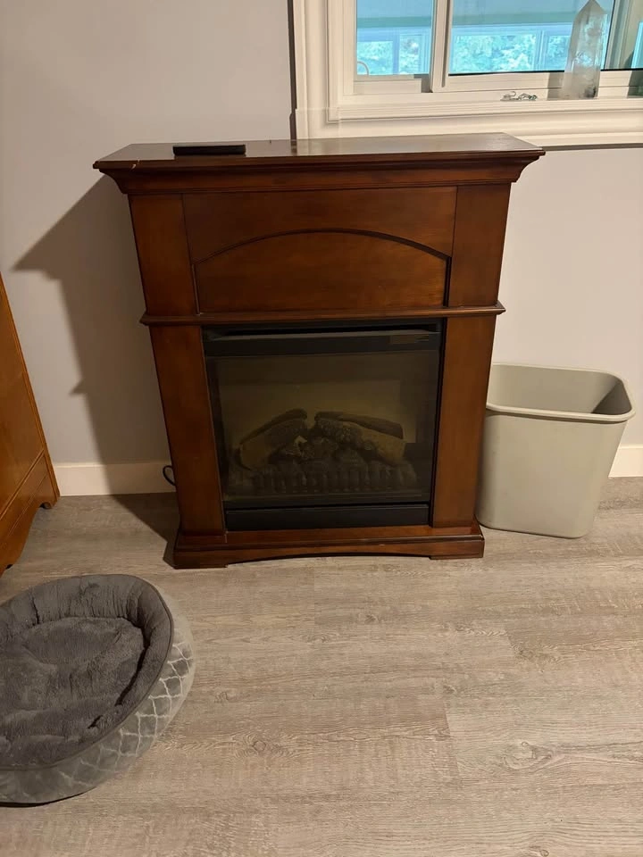 Electric Fireplace with Wood Mantel - photo 3