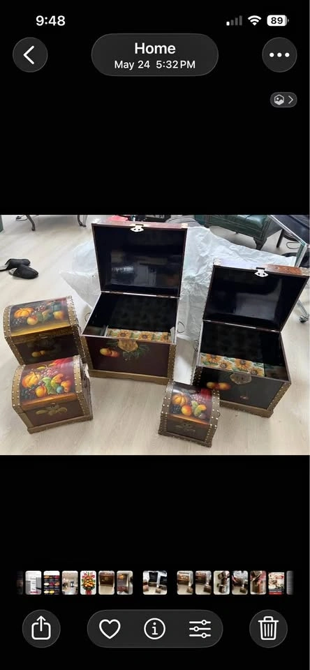 5 hand painted trunks