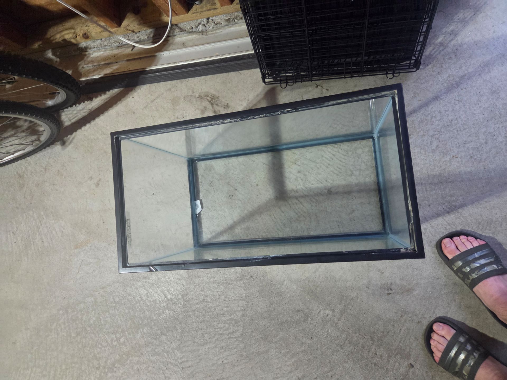 Large Glass Aquarium Tank with Black Frame - photo 2