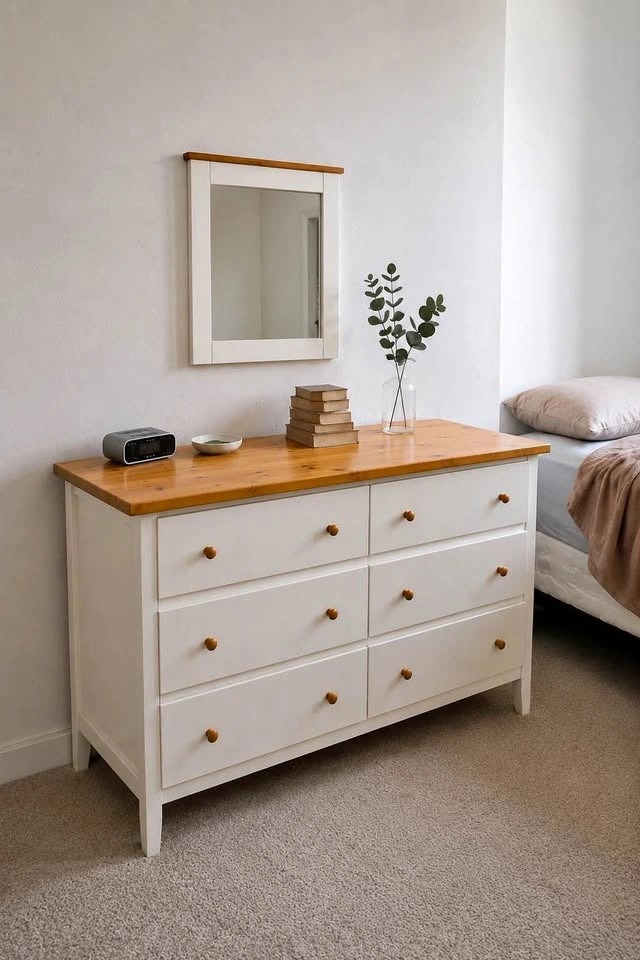 Solid Wood Dresser + Matching Mirror