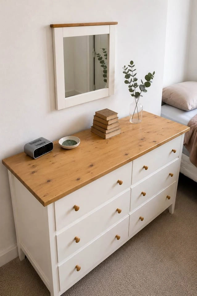 Solid Wood Dresser + Matching Mirror - photo 4