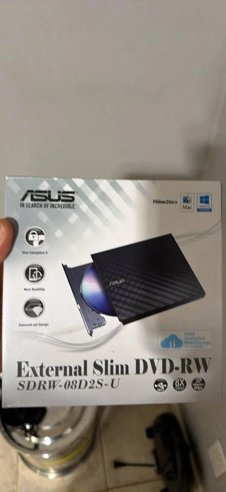 ASUS External DVD Drive, Desk Lamp, and Stainless Steel Containe - photo 2