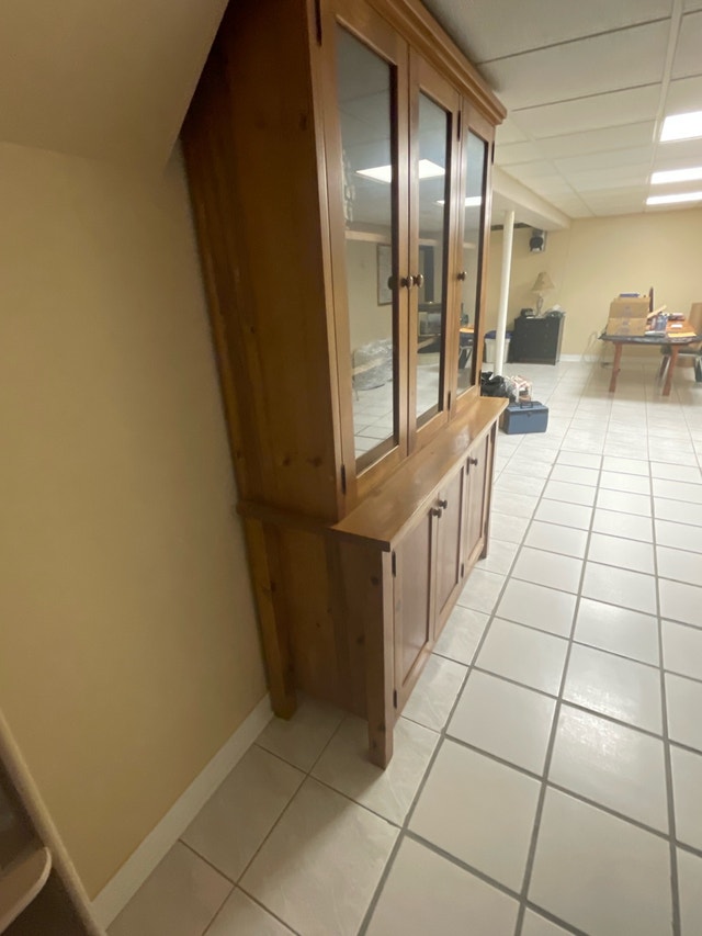 Kitchen hutch top section, custom made and stained - photo 5