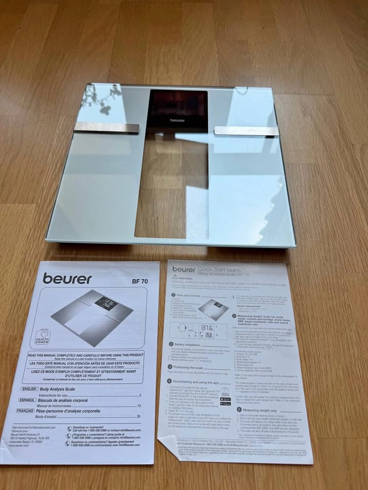 Beurer Bluetooth Smart Glass Body Analysis Scale, BF70