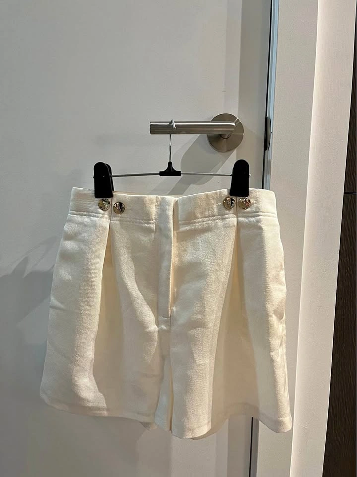 Mango mng white formal shorts