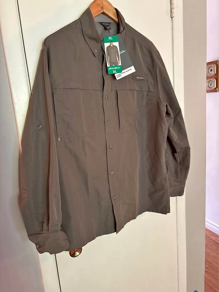 NWT Eddie Bauer Men's XL Long-Sleeve Guide Fishing/Outdoor Shirt