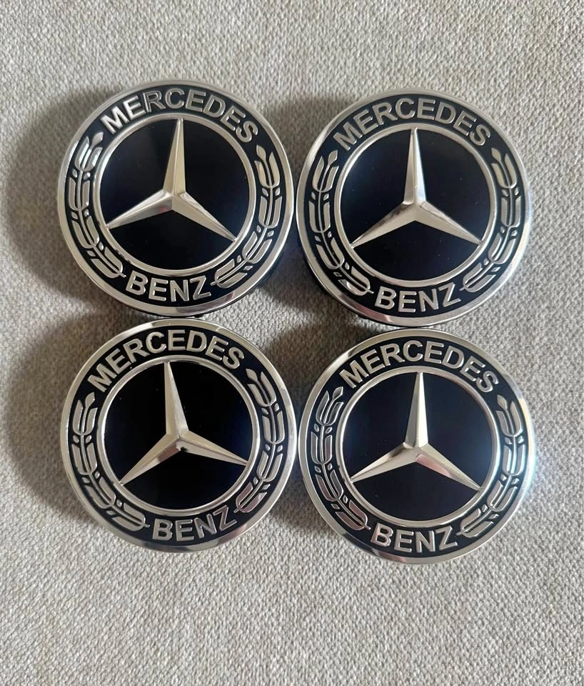 75mm Mercedes-Benz Center Caps – Set of 4 | Brand New