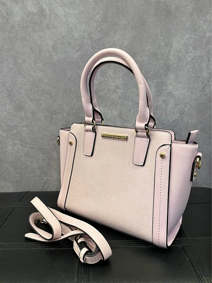 Poppy & Peonies Pink Satchel Handbag with Crossbody Strap