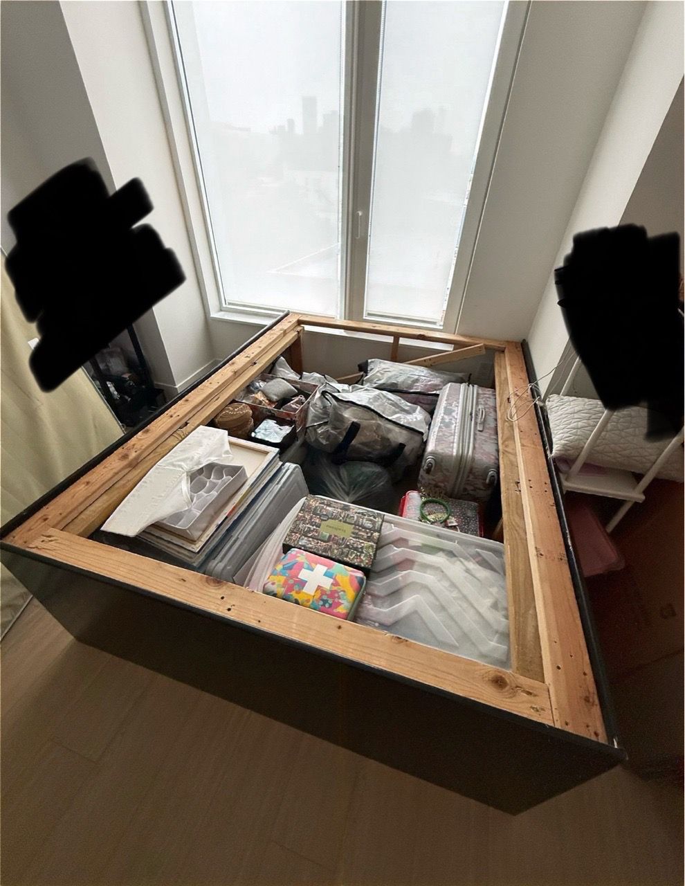 Custom Queen Platform Bed Frame - Tall Underbed Storage - photo 2