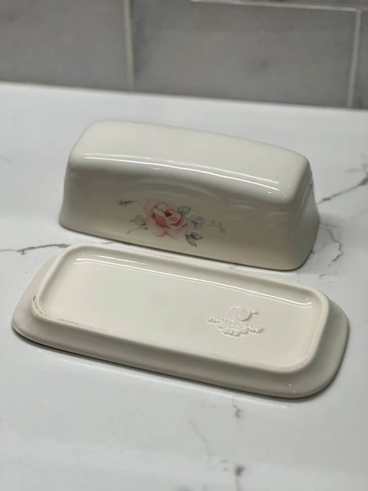 Vintage Pfaltzgraff Tea Rose Covered Butter Dish – Excellent Con - photo 5