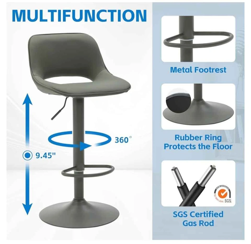 Set of 2 Modern Swivel Bar Stools - photo 2
