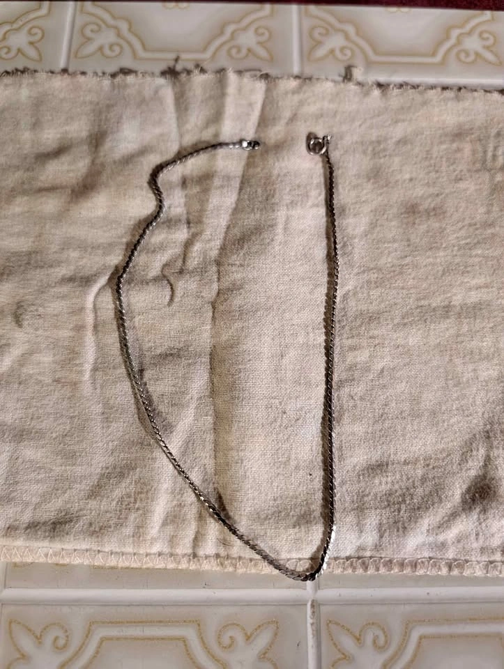 Vintage Sterling Silver Flat Collar Chain Necklace – Stamped VIG