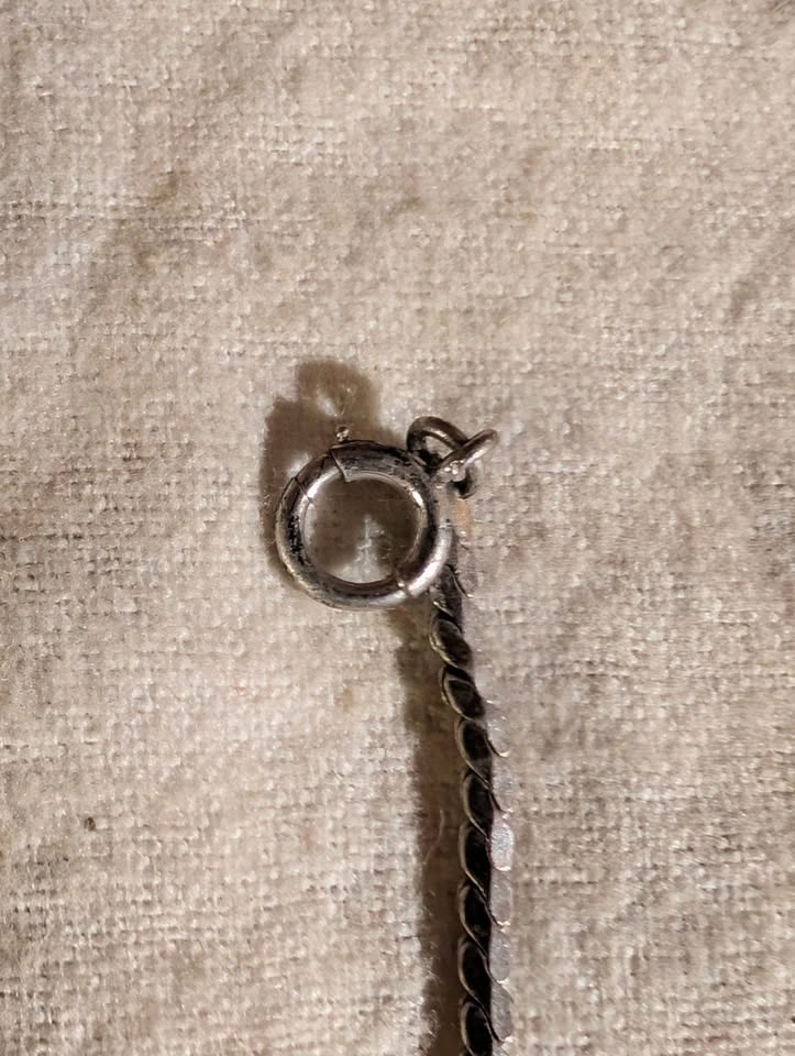 Vintage Sterling Silver Flat Collar Chain Necklace – Stamped VIG - photo 3
