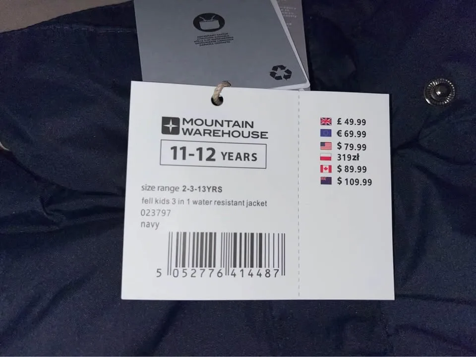 Mountain Warehouse 3 in 1 Water resistant jacket image indicator(3)