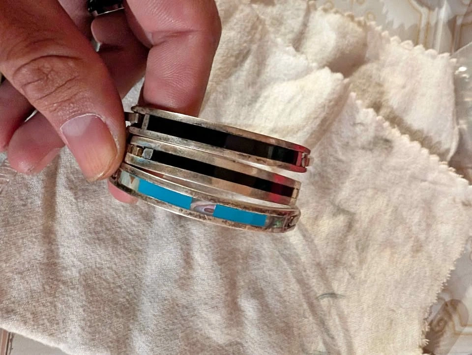 Vintage Mexican Sterling Silver Stacking Bangle Bracelets (Set o