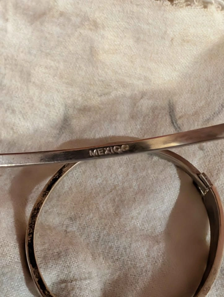 Vintage Mexican Sterling Silver Stacking Bangle Bracelets (Set o - photo 3