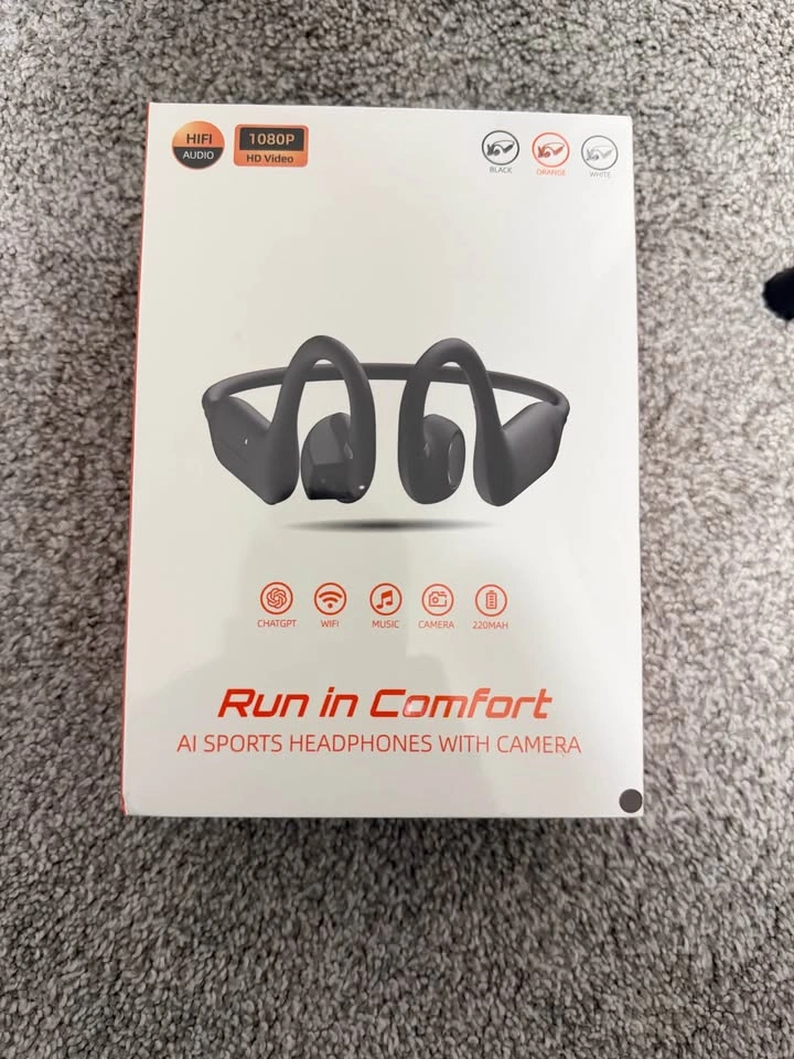 AI Sports Headphones with 1080P Camera - photo 2