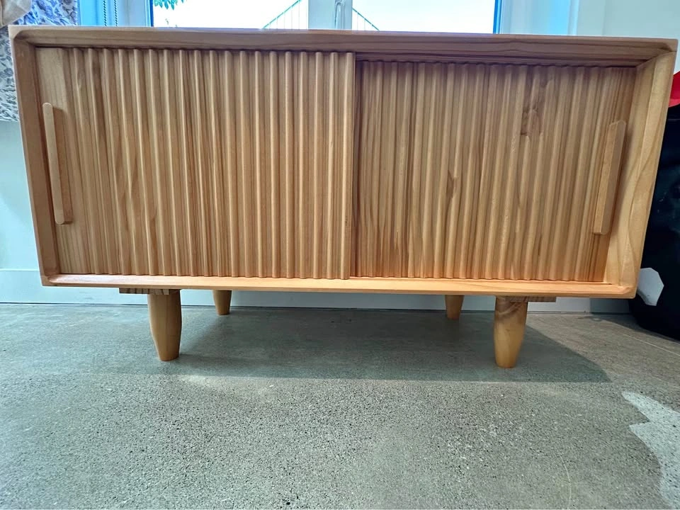 Nordic style wooden shoe bench