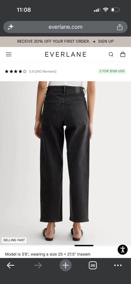 Everlane Way High Jean in Washed Black (25) - photo 2